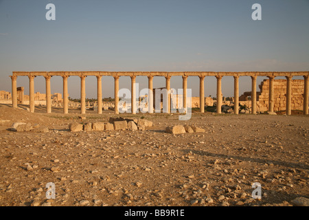 Monumentale Bogen und colonnaded Straße Palmyra Syrien Stockfoto
