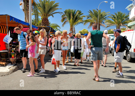 Der Dienstag-Markt in Arguineguin Dorf, Gran Canaria, Kanarische Inseln, Spanien, Europa. Stockfoto