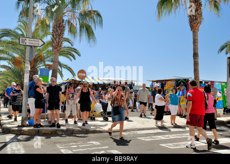 Der Dienstag-Markt in Arguineguin Dorf, Gran Canaria, Kanarische Inseln, Spanien, Europa. Stockfoto