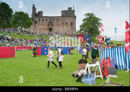 Heimkehr Schottland mittelalterliche Veranstaltung in Linlithgow Palace, Schottland Stockfoto