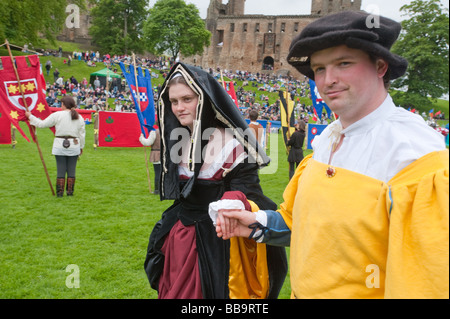 Heimkehr Schottland mittelalterliche Veranstaltung in Linlithgow Palace, Schottland Stockfoto