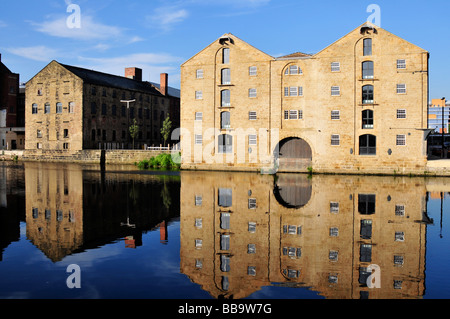 Hebble und Calder Navigation Lager Regeneration und Entwicklung bei Wakefield West Yorkshire Stockfoto