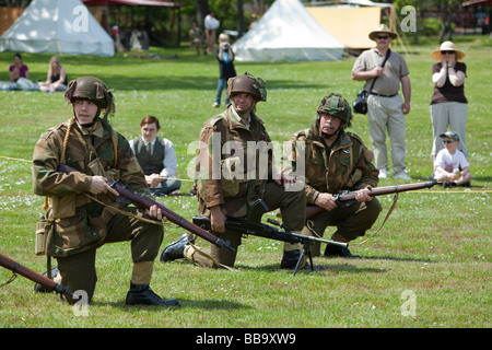 Militärische Demonstration am Fort Rodd Hill Victoria Day in Victoria BC Kanada Stockfoto