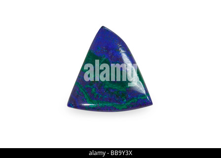 Azurit/Malachit auf weißem Hintergrund Stockfoto
