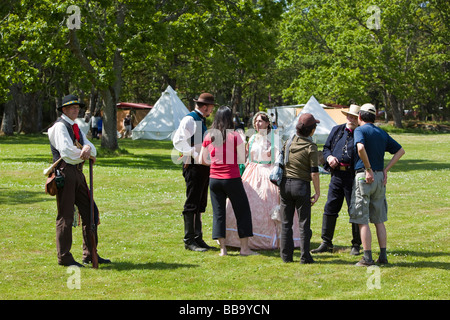 Militärische Demonstration am Fort Rodd Hill Victoria Day in Victoria BC Kanada Stockfoto