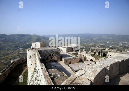 Blick vom Krak des Chevaliers, Syrien Stockfoto