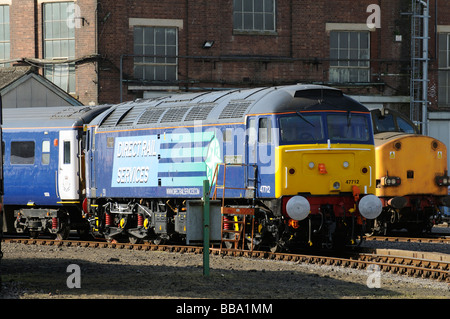 Direct Rail Services Lokomotive stolz von Carlisle eine Klasse 47 Lok an Eastleigh, Hampshire in England gesehen Stockfoto