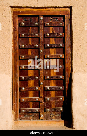 Jemen, Shibam, alten jemenitischen Holztür Stockfoto