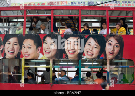 Straßenbahn in Hong Kong Island, Central, Hong Kong, China, Asien Stockfoto