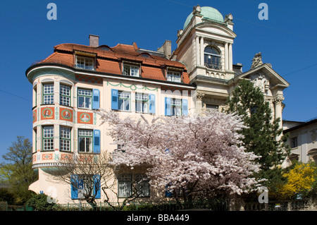 Architektonisches Wahrzeichen, Pacelli-Palais, denkmalgeschützten Gebäude in der Georgenstreet 8, München, Bayern, Deutschland, Europa Stockfoto