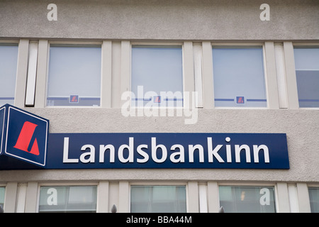 Island-Reykjavik 10 Oktober; Finanzkrise in Island. Landsbanki Bank Hauptquartier, zentrale Reykjavík Stockfoto