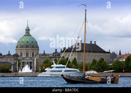 Skyline mit Frederik s Kirche und das Schloss Amalienborg, Kopenhagen, Dänemark, Europa Stockfoto