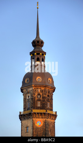 Hausmannsturm Turm, Teil der Dresdner Residenzschloss, Dresden, Freistaat Sachsen, Deutschland, Europa Stockfoto