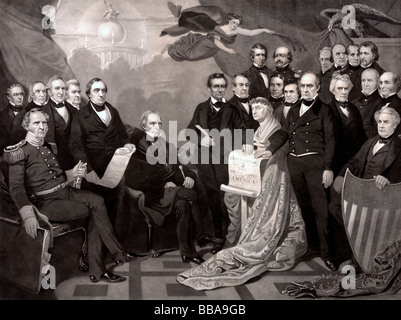 Union - Darstellung, die Befürworter der USA nicht Auseinanderbrechen vor dem Bürgerkrieg der USA um 1860 Stockfoto