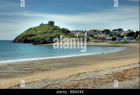 Criccieth Schloß und Beach, North Wales Stockfoto