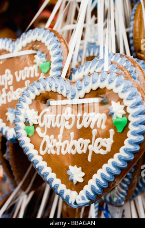 Deutsche Lebkuchen Herzen oktoberfest Stockfoto