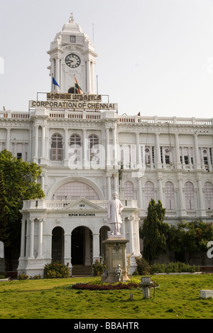 Die Corporation of Chennai Büros in das Ripon Building in Chennai, Indien. Stockfoto