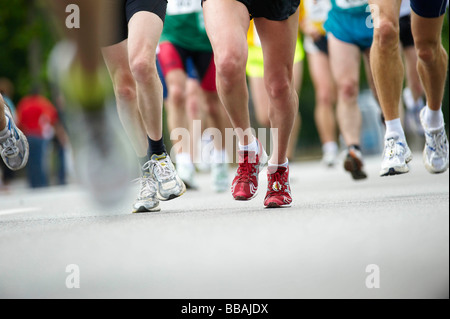 Nahaufnahme von laufenden Metern Stockfoto