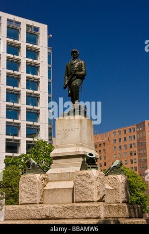 WASHINGTON DC USA Statue von Admiral David Farragut in Farragut Park Stockfoto