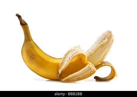 Banane isoliert auf weißem Stockfoto