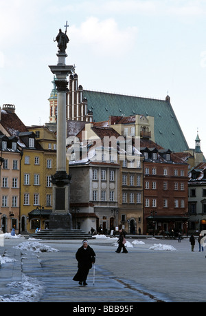 Polen Warschau alte Stadt Burg Quadrat König Zygmunt statue Stockfoto