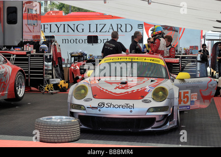 Porsche-Rennen-Auto-depot Stockfoto