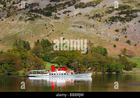 Passagierfähre/Dampfgarer/Boot auf ullswater zwischen Pooley Bridge und Penrith. Nationalpark Lake District, Cumbria, England, Großbritannien Stockfoto