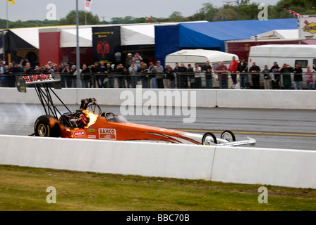 Das Main Event, FIA European Drag Racing auf dem Santa Pod Raceway, Wellingborough, UK Stockfoto