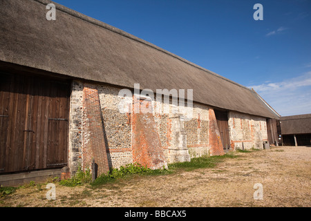 UK England Norfolk Waxham historische mittelalterliche steinerne Scheune Stockfoto