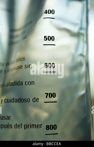 Serum-Tasche, Bolsa de suero Stockfoto