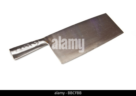 Metzger Messer isoliert auf einem weißen Studio-Hintergrund Stockfoto