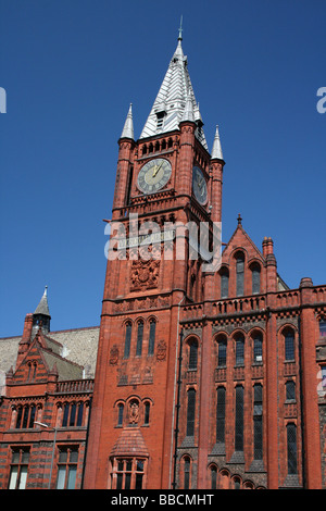 Porträt von der Jubilee Clock Tower von der Victoria-Galerie und Museum, Universität von Liverpool, Merseyside, UK Stockfoto