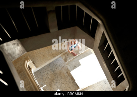 Kind aus Basis der Treppe 'Jesus von Vung Tau' Statue, Vung Tau, Vietnam Stockfoto