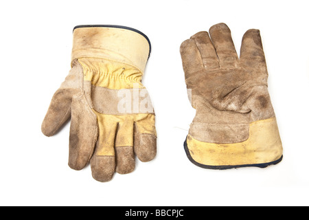 Gartenarbeiten Handschuhe isoliert auf einem weißen Studio-Hintergrund Stockfoto