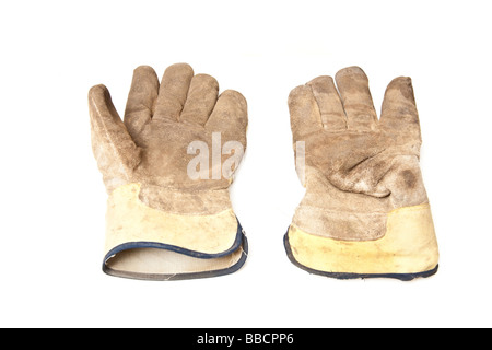 Gartenarbeiten Handschuhe isoliert auf einem weißen Studio-Hintergrund Stockfoto