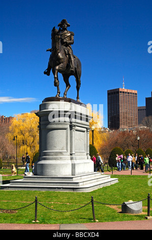 Reiterstatue von George Washington in Boston Public Garden, Boston, Massachusetts, USA Stockfoto