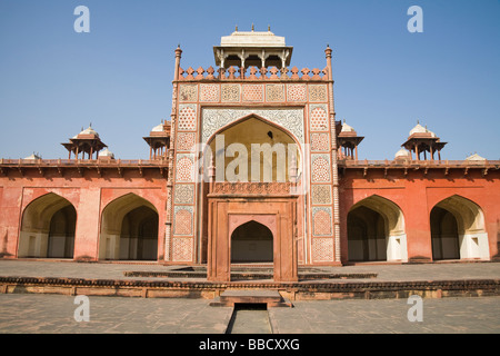 Akbar Mausoleum, Sikandra, in der Nähe von Agra, Uttar Pradesh, Indien Stockfoto