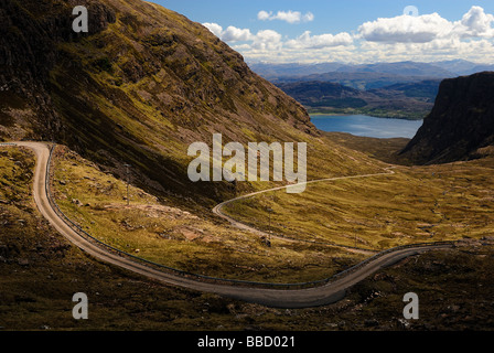 Gebirgspass in Applecross, Schottland Stockfoto