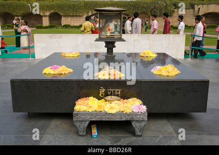 Raj Ghat Denkmal Mahatma Gandhi, New Delhi, Delhi, Indien Stockfoto