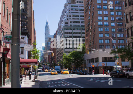 Lexington Avenue und das Chrysler Building, New York NY USA Stockfoto