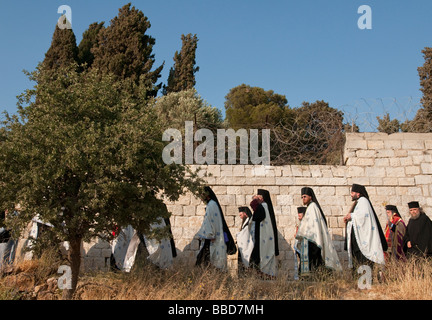 Israel Jerusalem Ölberg orthodoxen Prozession Stockfoto