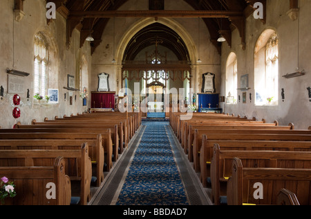 UK England Norfolk Winterton am Meer Dreifaltigkeitskirche und alle Heiligen Kirche innen Stockfoto