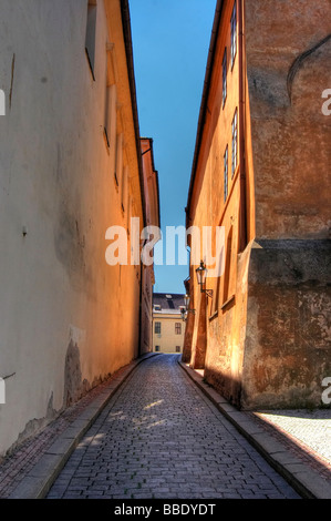 Schuss von der typischen Prager Gasse - historische Zentrum von Prag - Altstadt - Stare Mesto - Prag, Tschechische Republik, Europa Stockfoto