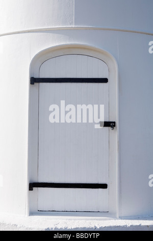 Nahaufnahme der Tür des East Chop Leuchtturm, Oak Bluffs, Martha's Vineyard, Massachusetts, USA Stockfoto