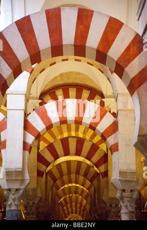 Bögen in der Mezquita in Cordoba Spanien Stockfoto