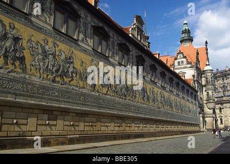 Dresdner Fürstenzug Dresden Prozession der Fürsten 01 Stockfoto