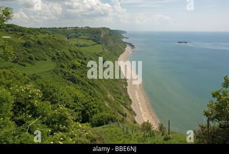 Die Südküste von Devon Blick nach Osten von Dunscombe Klippe über Weston Mund in Richtung Branscombe Stockfoto