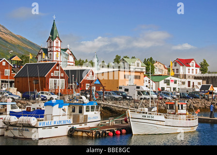 Fischerdorf, Walbeobachtung, Husavik, 'House Bay", Island, Europa Stockfoto
