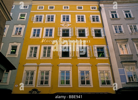 Mozarts Geburtshaus, Mozarts Geburtshaus, Mozarts Geburtshaus, Residenz, der Heimat von Wolfgang Amadeus Mozart, Altstadt, Salzburg, Salzburg Land, Österreich Stockfoto