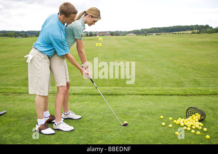 Paar, Golfen, Burlington, Ontario, Kanada Stockfoto